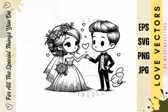 C3993: Modern Wedding & Love Vectors