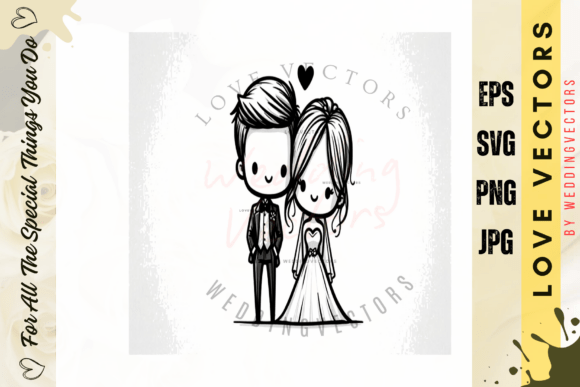 C4362: Wedding Couple & Love Vectors for Designers