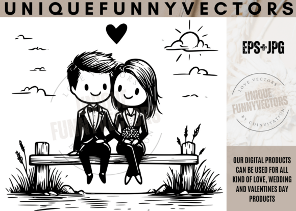 Charming Love and Wedding Illustrations 265: Design Assets