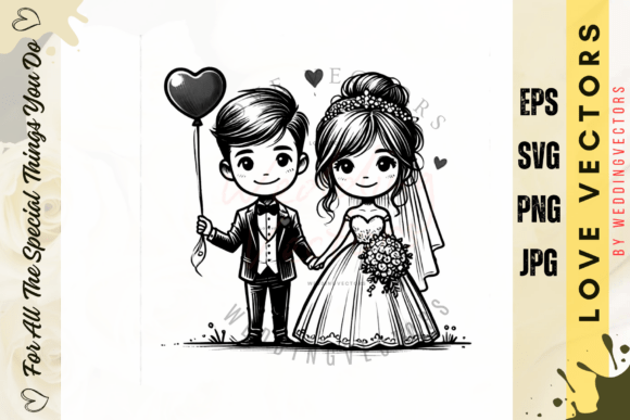 Elegant Couple-Themed Illustration: Design Inspiration