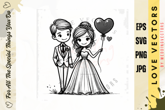 Elegant Wedding Couple and Love Vectors for Designers