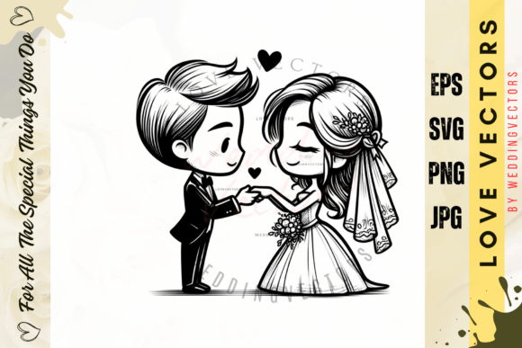 Elegant Wedding Couple & Love Vectors: C4150 Design Suite