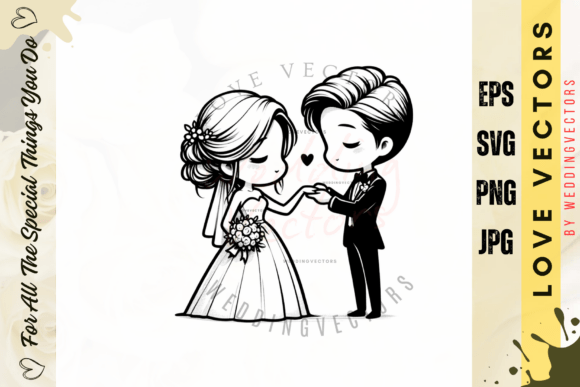 Elegant Wedding Couple & Love Vectors for Timeless Design