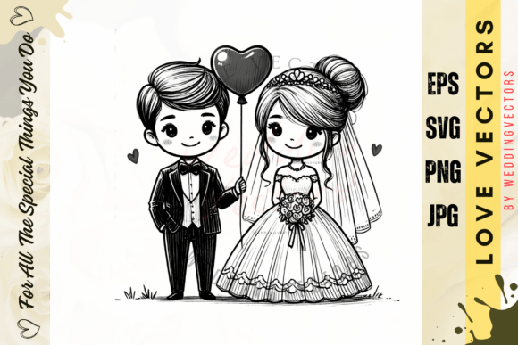 Elevate Designs with Wedding Couple & Love Vectors