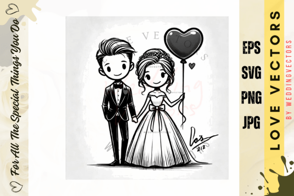 Elevate Designs with Wedding Couple & Love Vectors