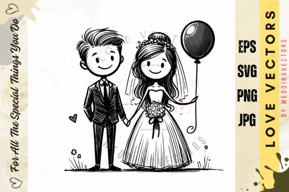 Elevate Romance with C4513 Wedding Couple & Love Vectors