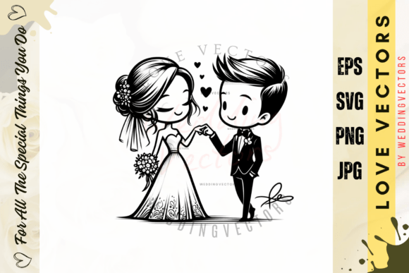 Elevate Romantic Projects with C4047 Wedding Vectors