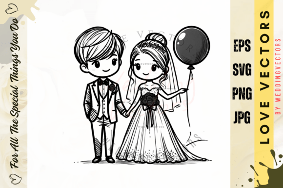 Elevate Your Wedding Designs with C4515 Love Vectors