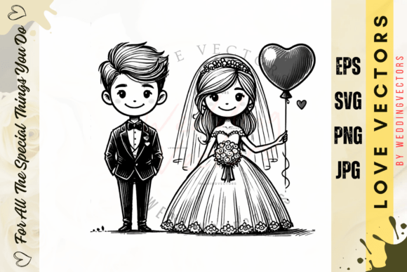 Wedding Couple and Love Vectors - C4062: A Designer's Romance
