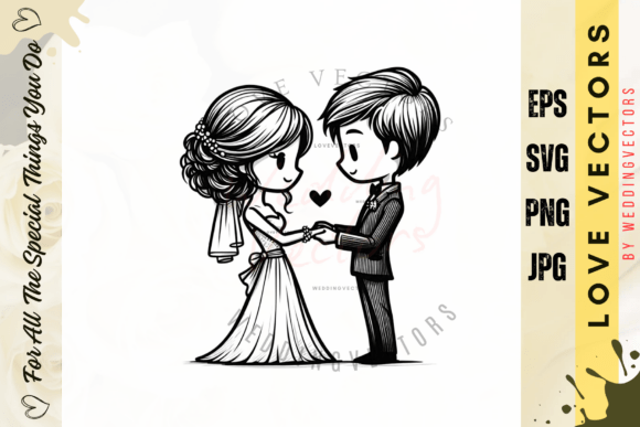 Wedding Couple and Love Vectors: C4148 Design Asset