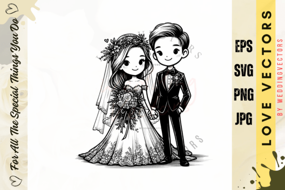 Wedding Couple and Love Vectors - C4212: A Fine Art Design Asset