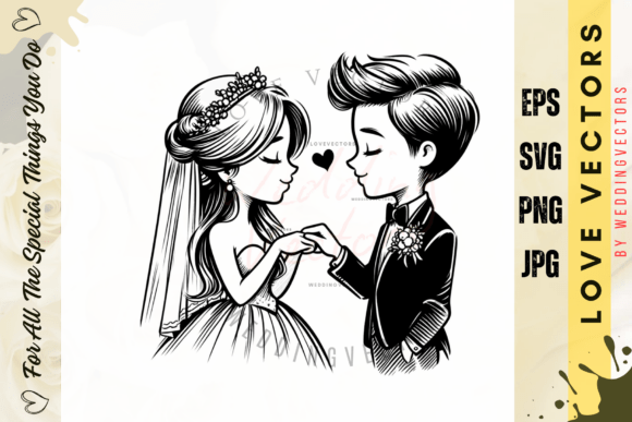 Wedding Couple & Love Vectors: C4134 Design Assets