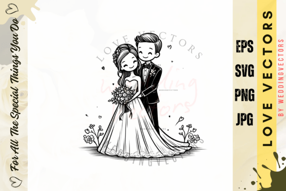 Wedding Couple & Love Vectors: C4218 Design Set